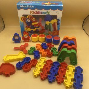 VTG Fischer Price Kiddicraft kiddishapes w/ box MISSING 1 piece.